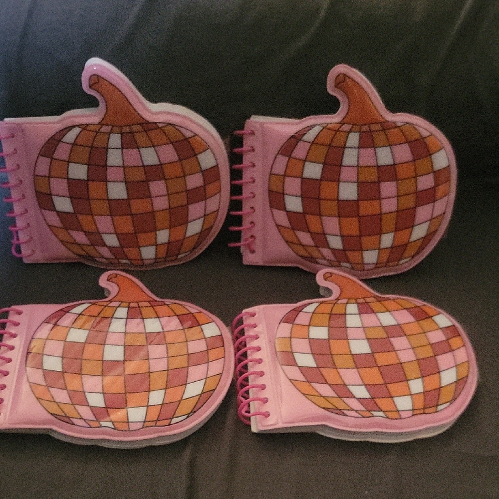 Pink Pumpkin Patterned Notebooks.